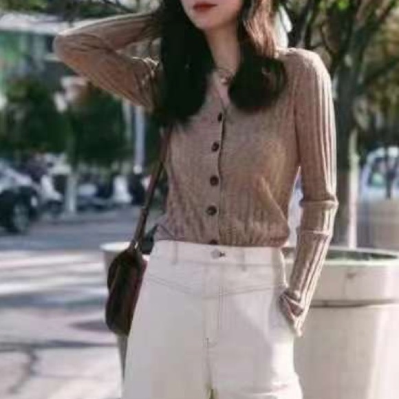 🍁ICICLE Cotton open knit light button up cardigan - Picture 14 of 15